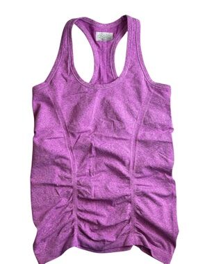 Athleta Fastest Track Seamless Tank ruched, racerback heather lavender purple XS